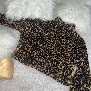 Cheetah cropped jacket zip up